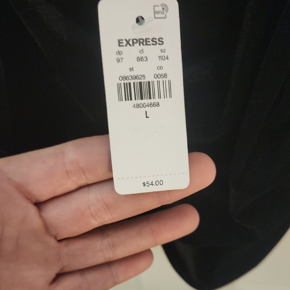 Express Black Velvet Ruched Top - Picture 4 of 7